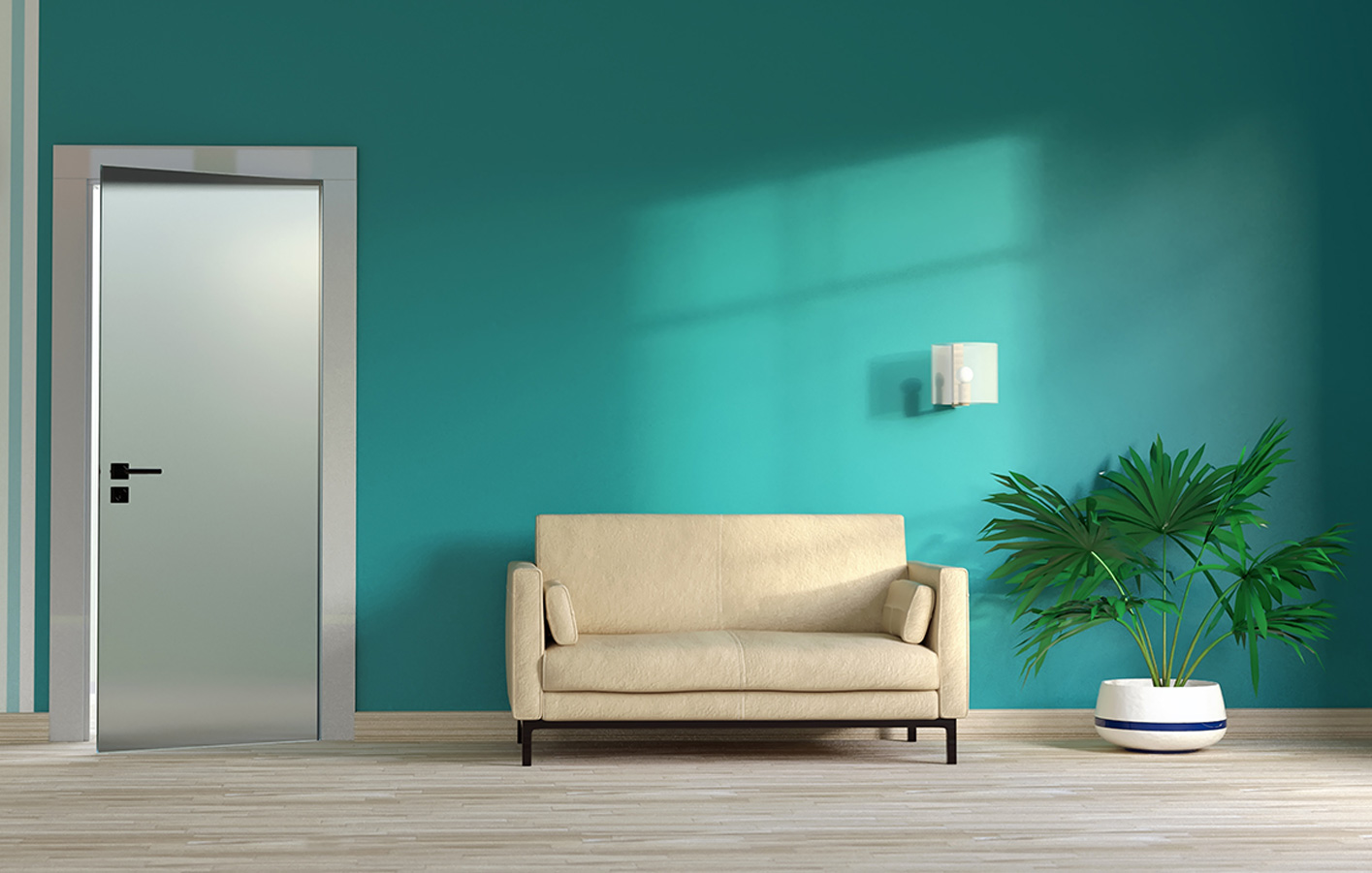 moderne Ganzglastüren – Durchblick mit Design Blick ins Bad mit Glastür abgetrennt